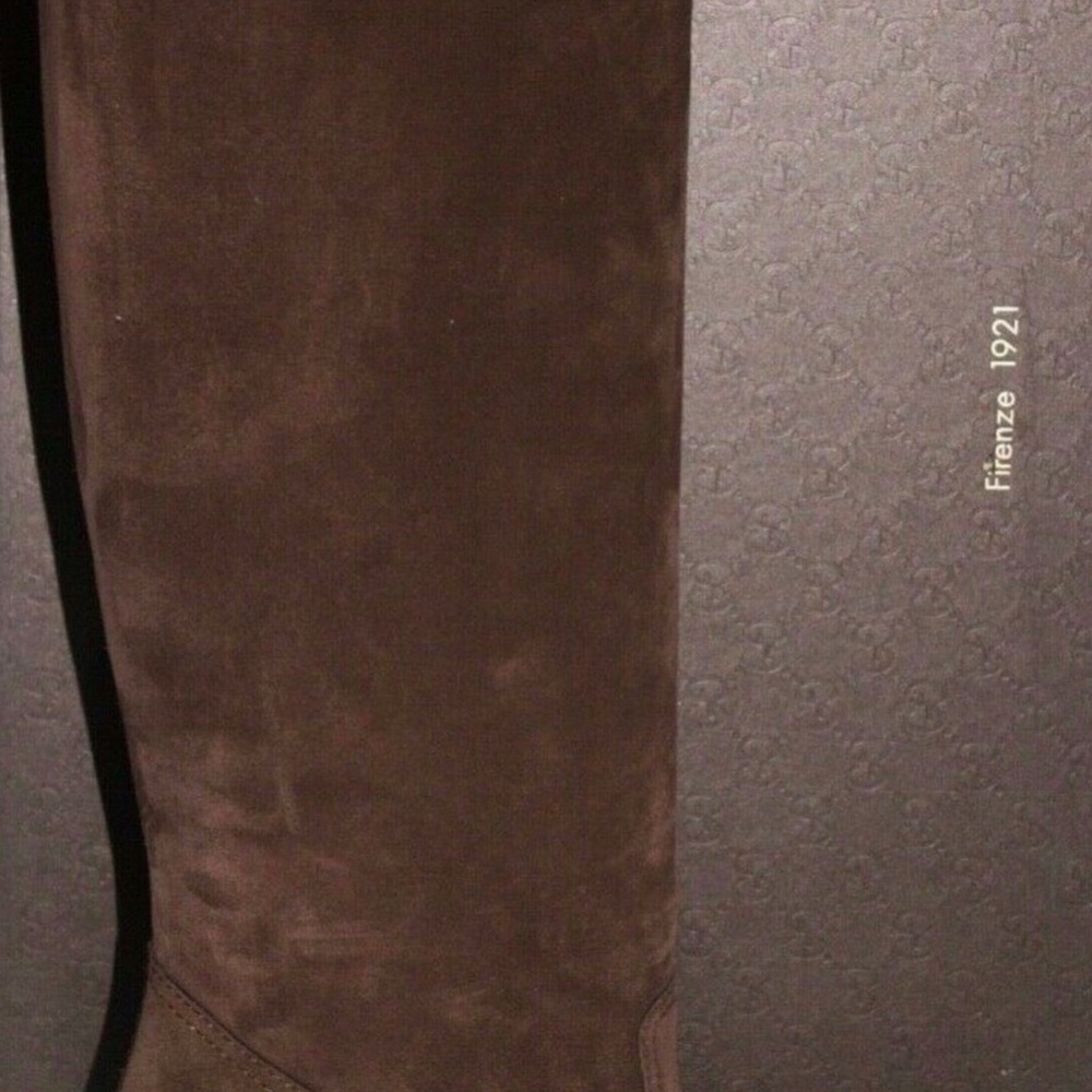 NIB Gucci Women's Suede Knee High Heeled Boots - Picture 5 of 8